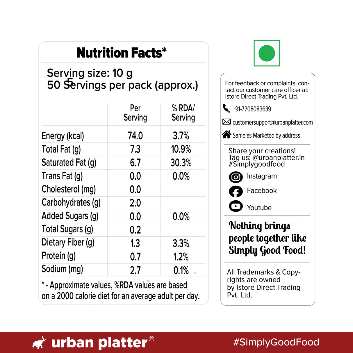 Urban Platter Desiccated Coconut, 250g (Unsweetened and Finely Grated, Ideal for Baking & Confectionery)