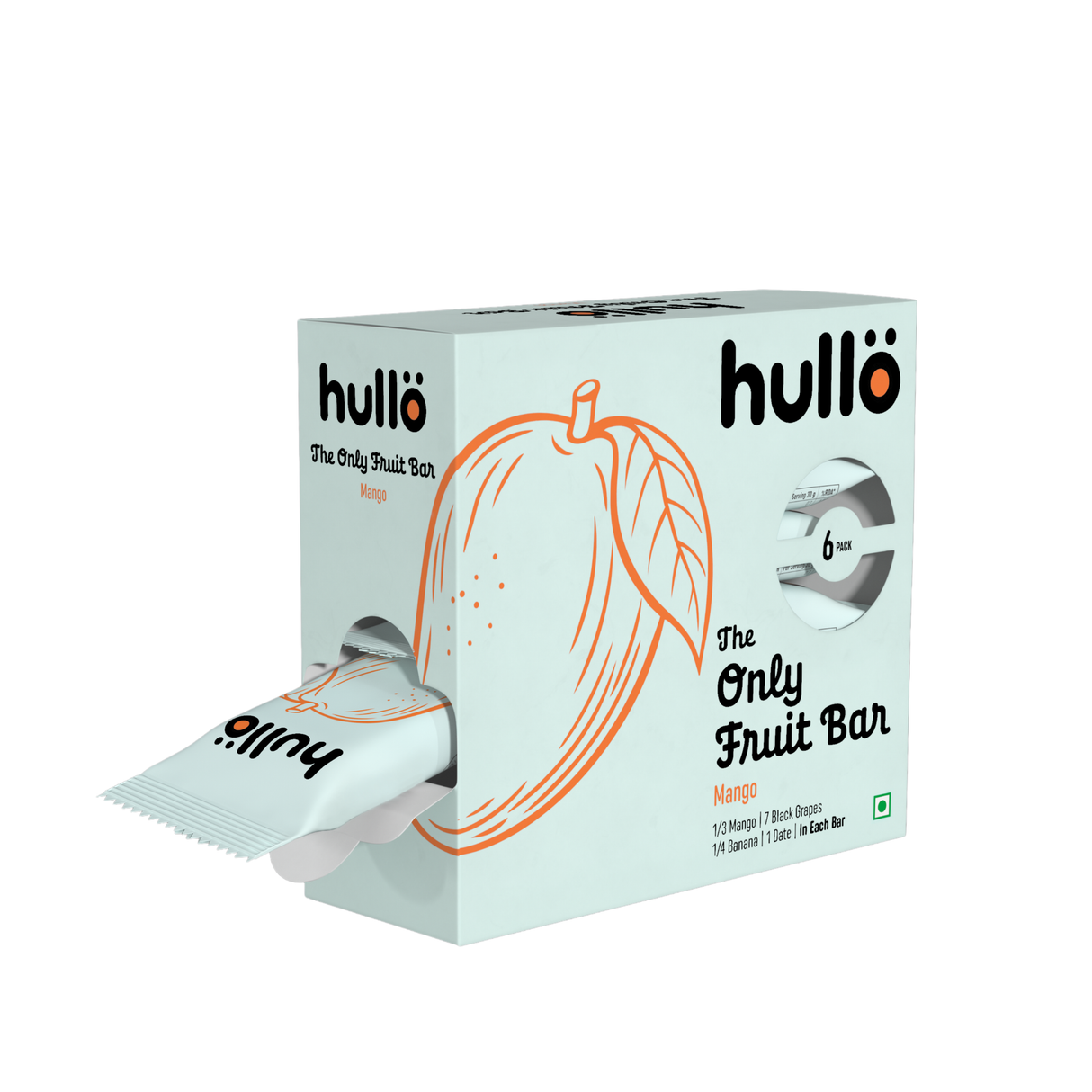 HULLO The Only Fruit Bar - Mango, 180g (6x30g)