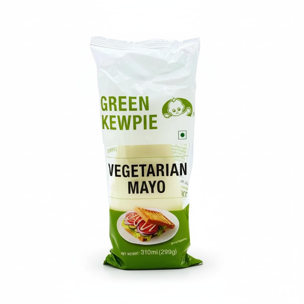 Vegetarian Mayonnaise, 310ml (Green Kewpie Vegetarian Mayo | Rich & Creamy Japanese Style Mayonnaise)