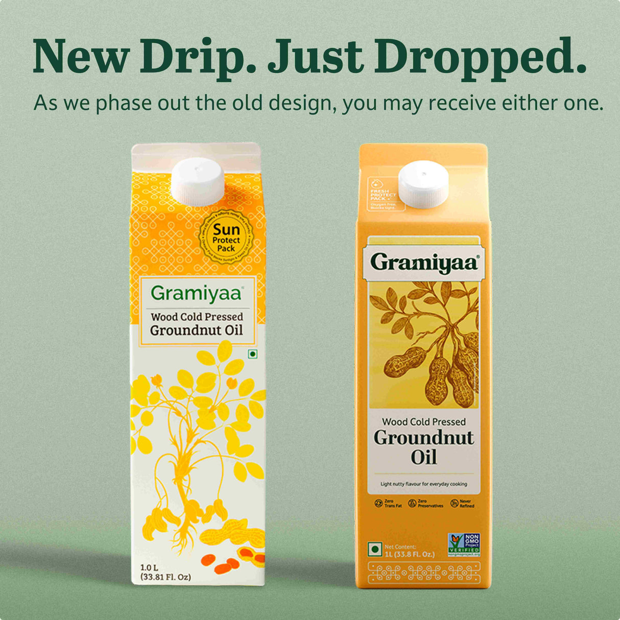 Gramiyaa Groundnut Oil - Wood Cold Pressed Oil 1L
