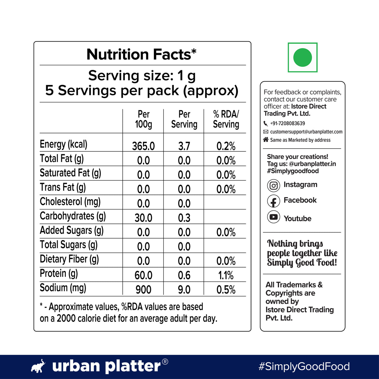 Blue Spirulina Powder, 5g (Phycocyanin Extract)