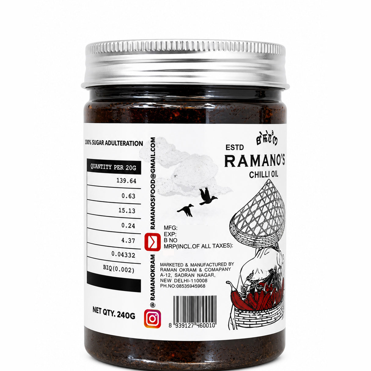 Honey Chilli, 240g (Pure Honey & Chilli Condiment | Sweet & Spicy Drizzle | No MSG | No Soy Sauce)