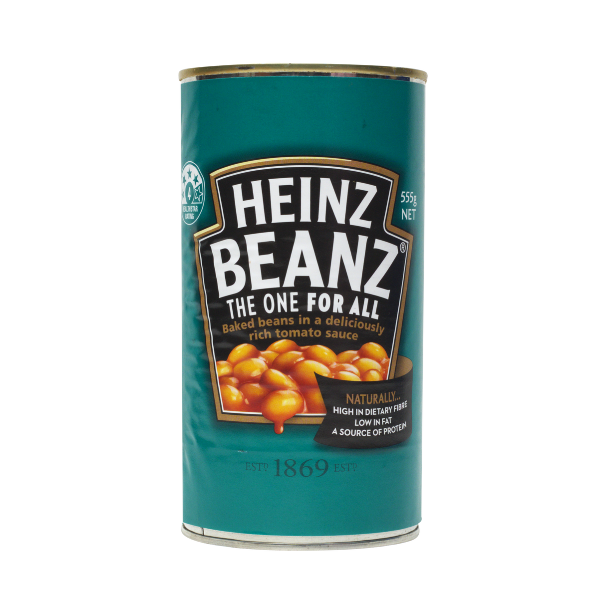 Heinz Baked Beanz, 555g (in Rich Tomato Sauce, High Fiber & Protein, Ready-to-Eat Beans)