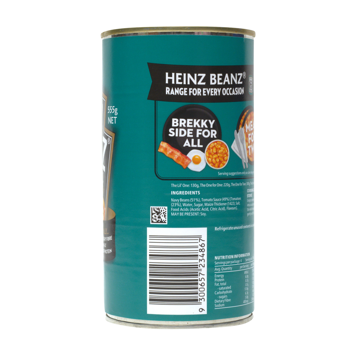 Heinz Baked Beanz, 555g (in Rich Tomato Sauce, High Fiber & Protein, Ready-to-Eat Beans)