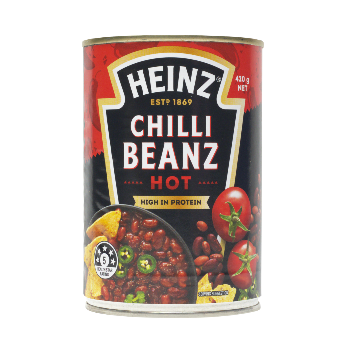 Heinz Chilli Beanz Hot, 420g (Baked Beans in Spicy Tomato & Chilli Sauce, Ready-to-Eat)