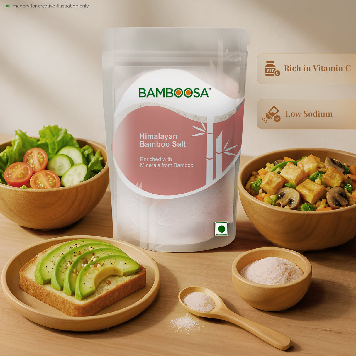 Bamboosa Himalayan Bamboo Salt,500g (Mineral-Rich, Alkaline Salt for Cooking & Wellness)