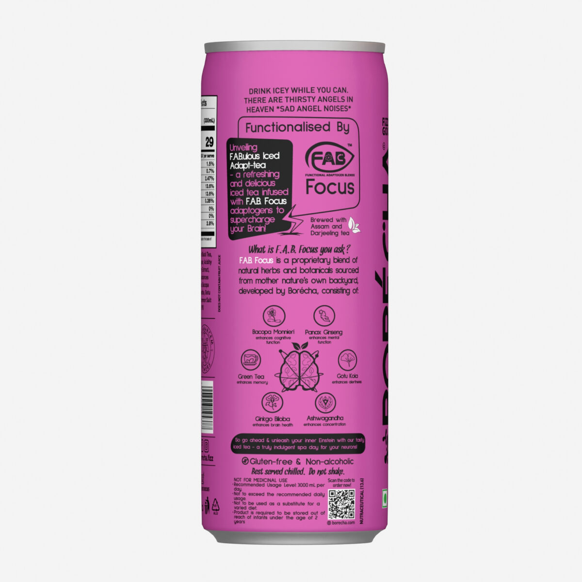 Borécha ICEY Rose Vanilla Sparkling Iced Tea, 330ml