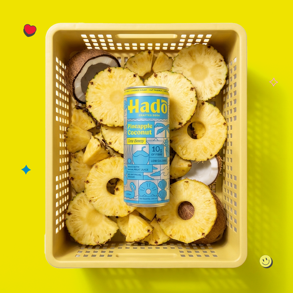 Pineapple Coconut Crafted Soda, 250ml x 4 (10g Fibre, Zero Added Sugar)