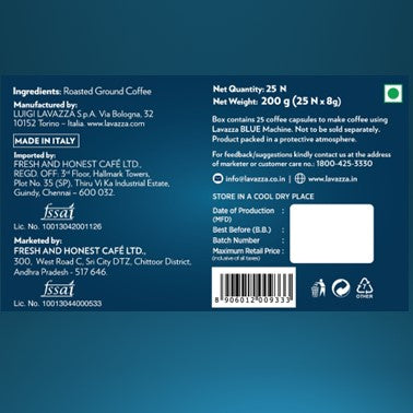 Lavazza BLUE Caffé Crema Lungo, Pack of 25 Coffee Capsules, Compatible with Lavazza BLUE Machines