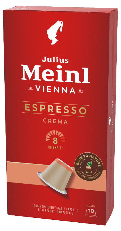 JULIUS MEINL Espresso Crema Capsules, 5.6g (Box of 100 Capsules | Arabica and Robusta | Roast Level 3)