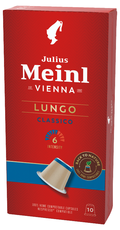 JULIUS MEINL Capsules Professional Lungo Classico, 11g (Box of 96 capsules | Arabica Beans | Roast Level 6 | Fresh and Fruity Aroma)