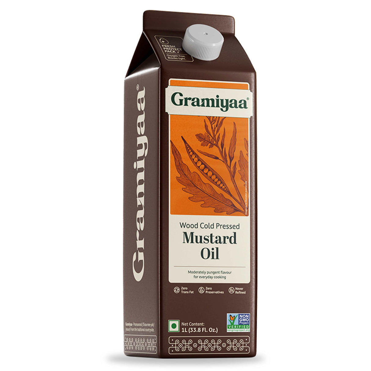 Gramiyaa Mustard Oil - Wood Cold Pressed Oil 1L
