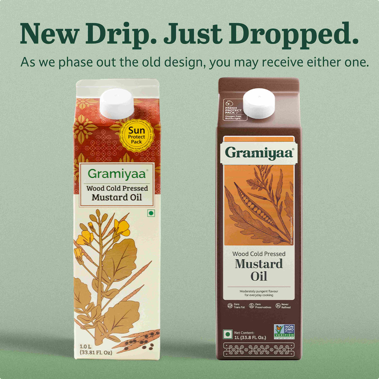 Gramiyaa Mustard Oil - Wood Cold Pressed Oil 1L