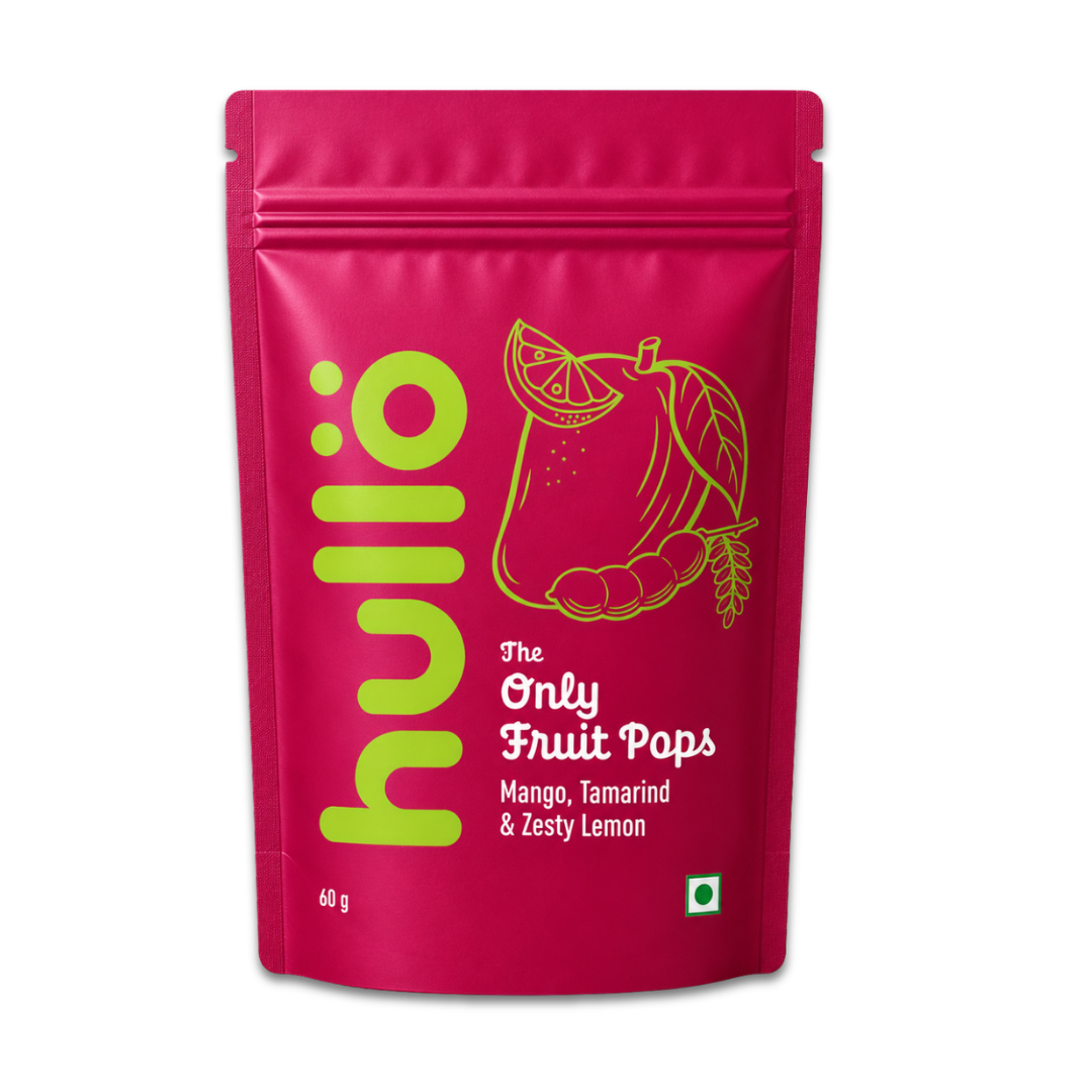 The Only Fruit Pops Mango Tamarind & Zesty Lemon, 60g (Real Fruit Pops | No Added Sugar | High in Fibre | No Preservatives or Artificial Colours & Flavours)