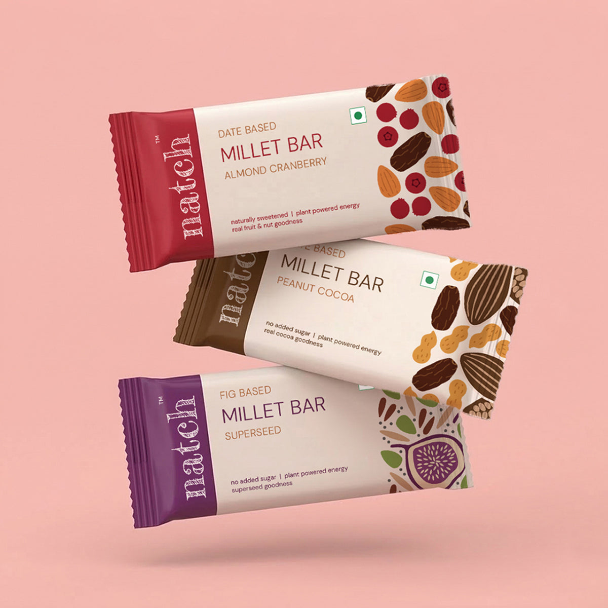 Variety Millet Bars 40g x 6 (Tasty Energy Bars, With 14g Protein | Made From Dates, Figs, Nuts, Fruits, Seeds And Millet)