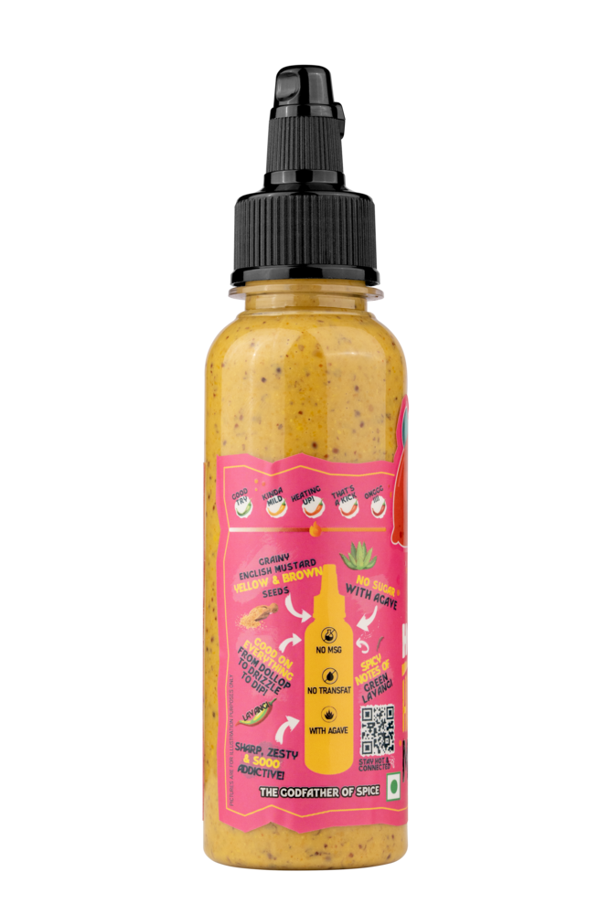 Hotchaa! Hot English Mustard Sauce, 170g (Made with Yellow and Brown Mustard Seed, NO MSG, New Launch Desi Spice Sauce)