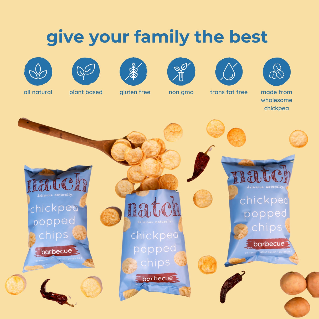 Natch Barbecue Popped Chips, 55g