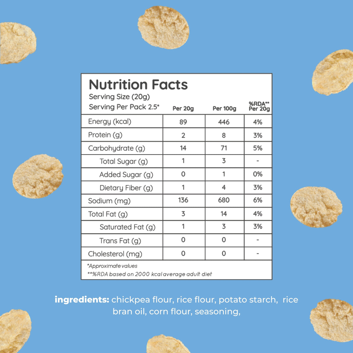 Natch Garlic & Herb Popped Chips, 55g