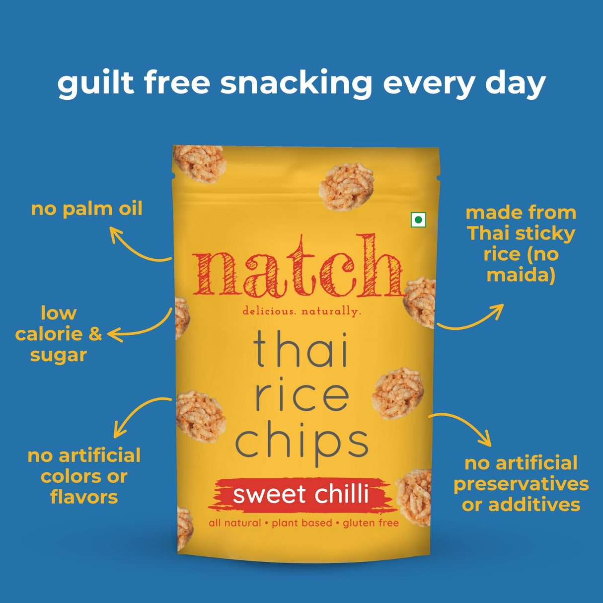 Natch Sweet Chilli Rice Chips, 100g