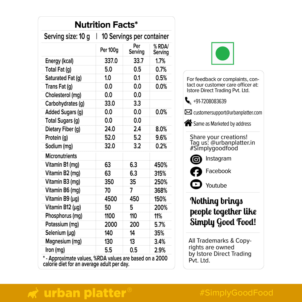 Nutritional Yeast Flakes, 50g (Rich in Vitamin B12, Gluten-free, Perfectly Plant-Based Nutty and Cheesy Nooch, Savoury Seasoning)