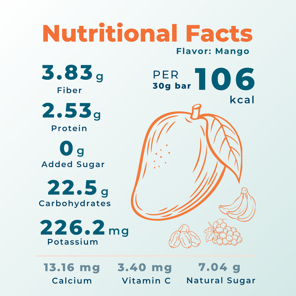HULLO The Only Fruit Bar - Mango, 180g (6x30g)