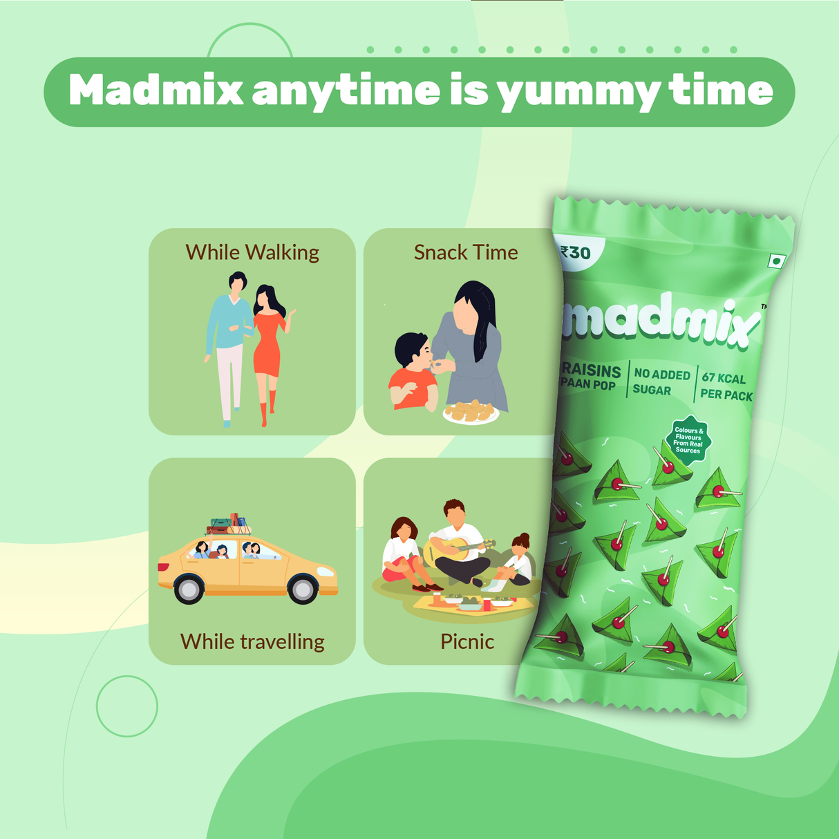 Madmix Paan Flavoured Raisins, 15g