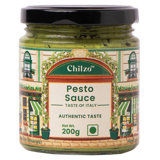 Chilzo Pesto Sauce,200g (With Parmesan Cheese and Olive Oil, No Added Sugar)