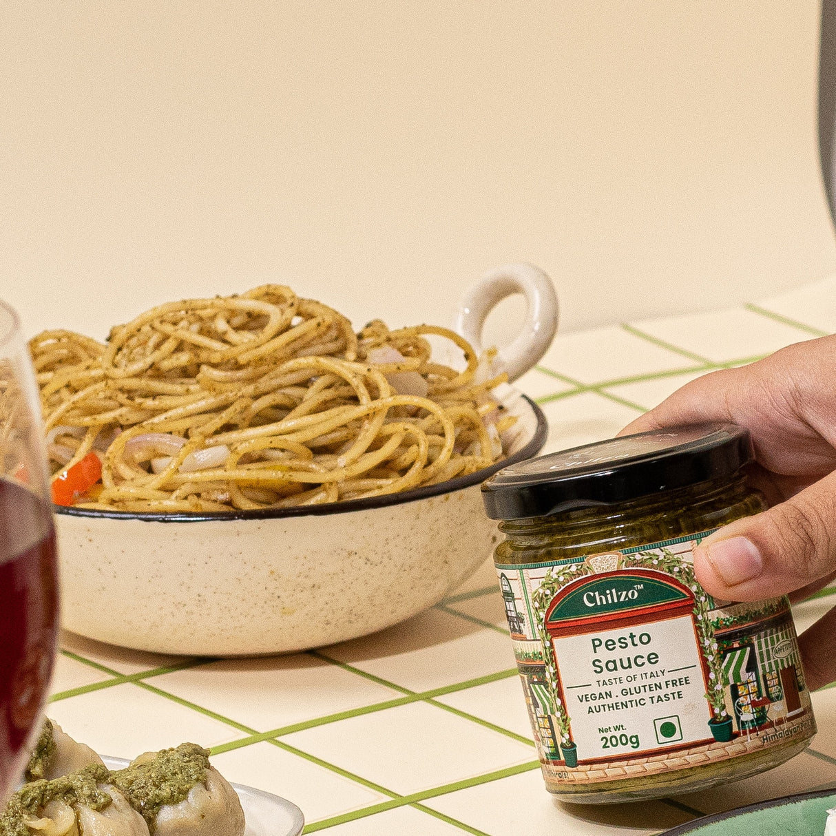 Chilzo Pesto Sauce,200g (With Parmesan Cheese and Olive Oil, No Added Sugar)