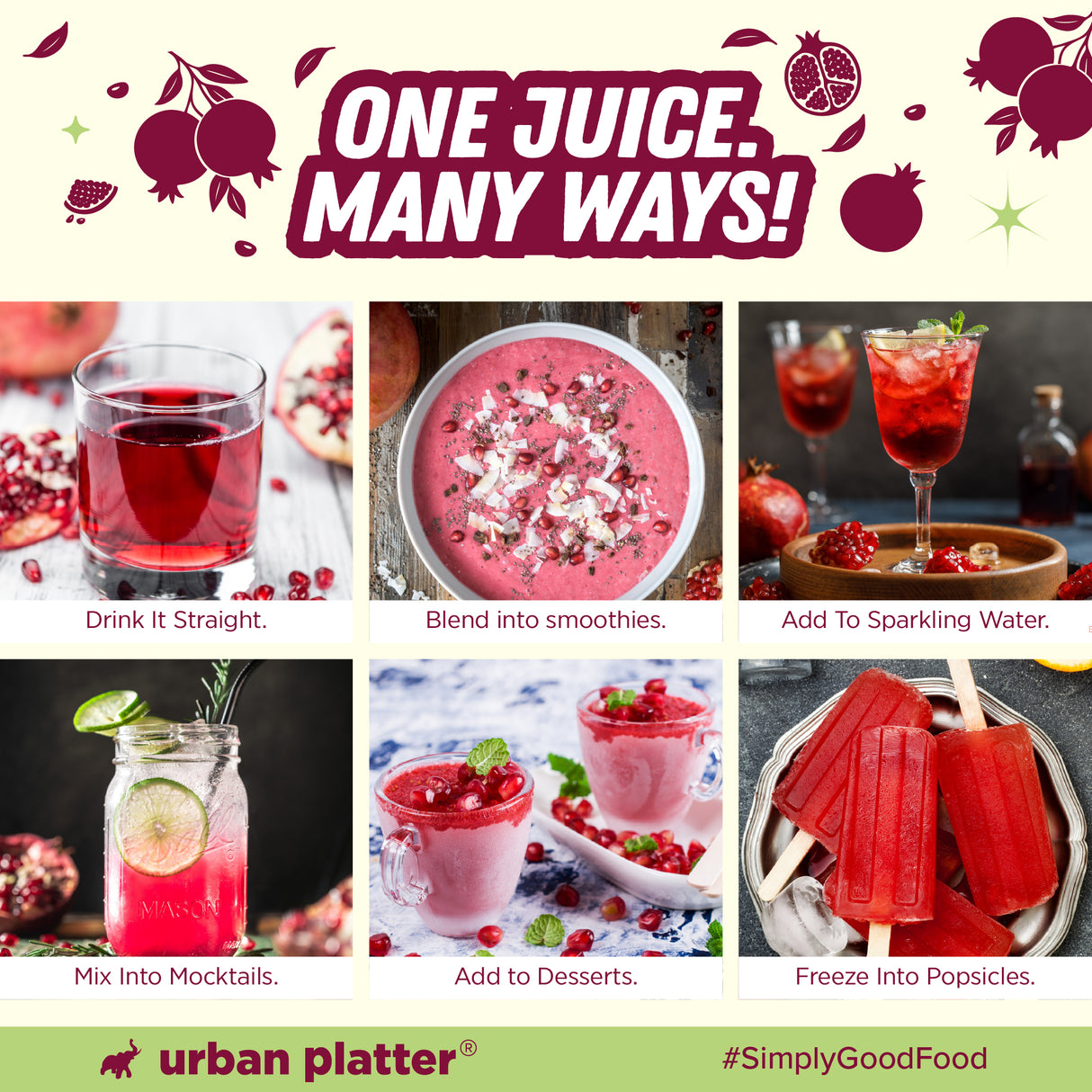 Urban Platter Canadian Pomegranate Juice, 350ml (Unsweetened, Clean Label, Contains Natural Antioxidants, Not From Concentrate) - product image 9