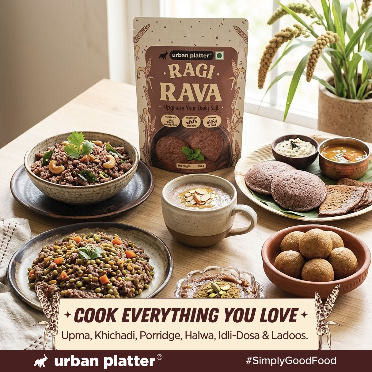 Ragi Rava, 500g (Naturally Gluten-free | Source of Protein & Fibre | A Smart Swap for Regular Sooji | Perfect for Upma, Khichdi, Idli, Dosa, Halwa, & More)