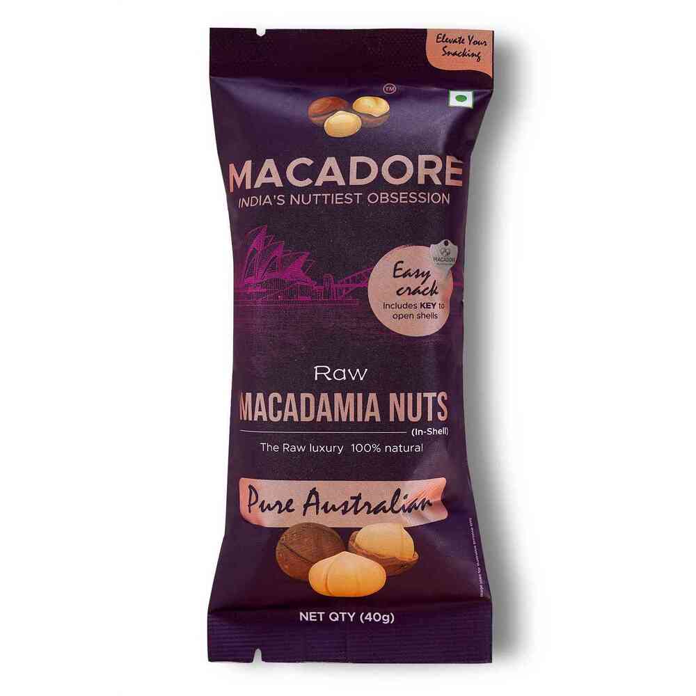 Macadore Pure Australian Raw Macadamia Nuts, 40g