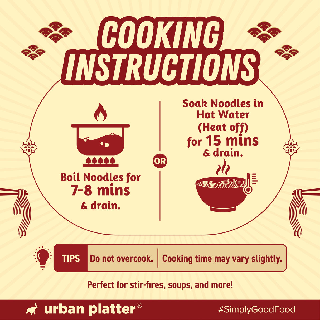 Urban Platter Rice Noodles, 400g (Naturally Gluten Free, Made with Rice Flour, No Additives, Perfect for all Pan Asian Cooking)