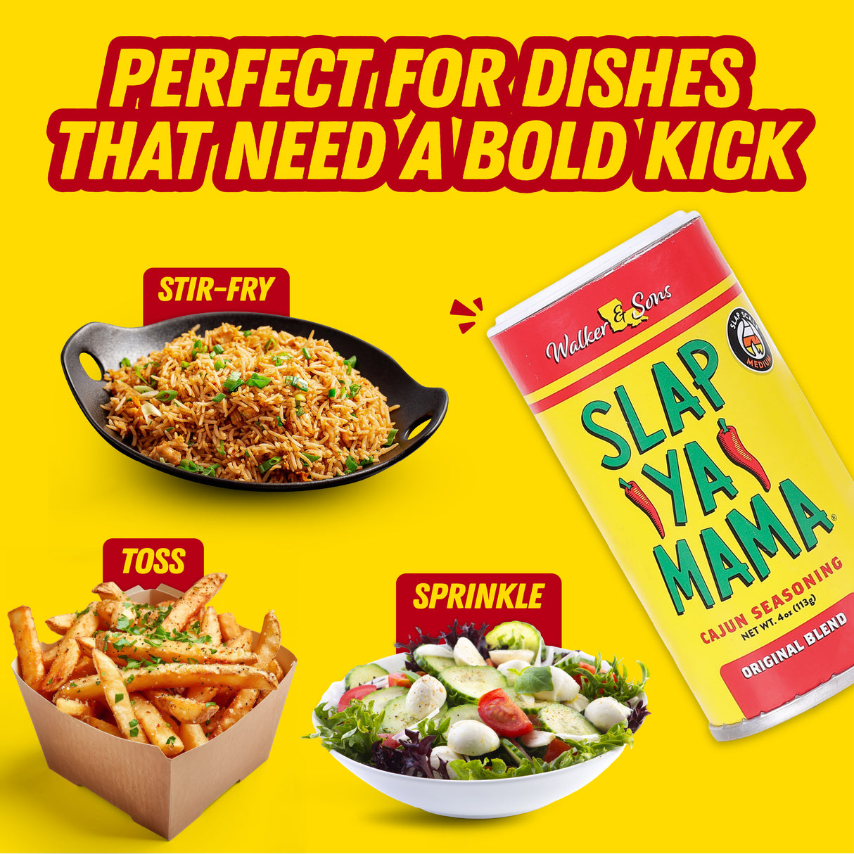 Slap Ya Mama Original Cajun Seasoning, 113g (Authentic Louisiana Cajun Spice Mix for Everyday Cooking | No MSG, No Preservatives, Gluten Free)