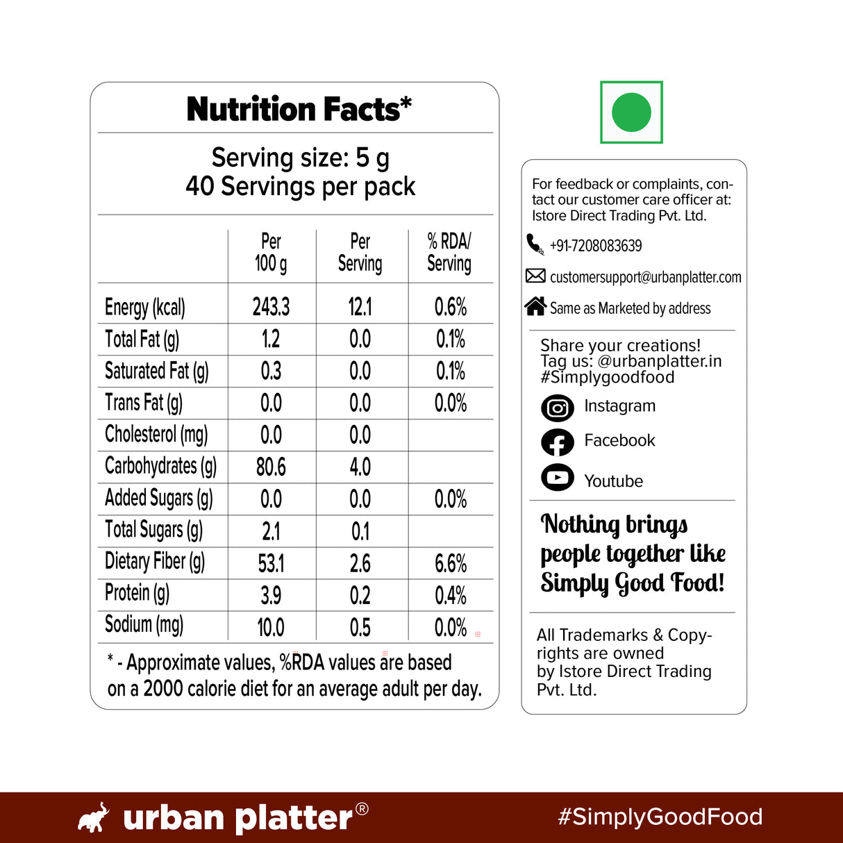 Urban Platter Saigon Sticks, 200g Jar (Cassia quills, Cinnamon like flavour)