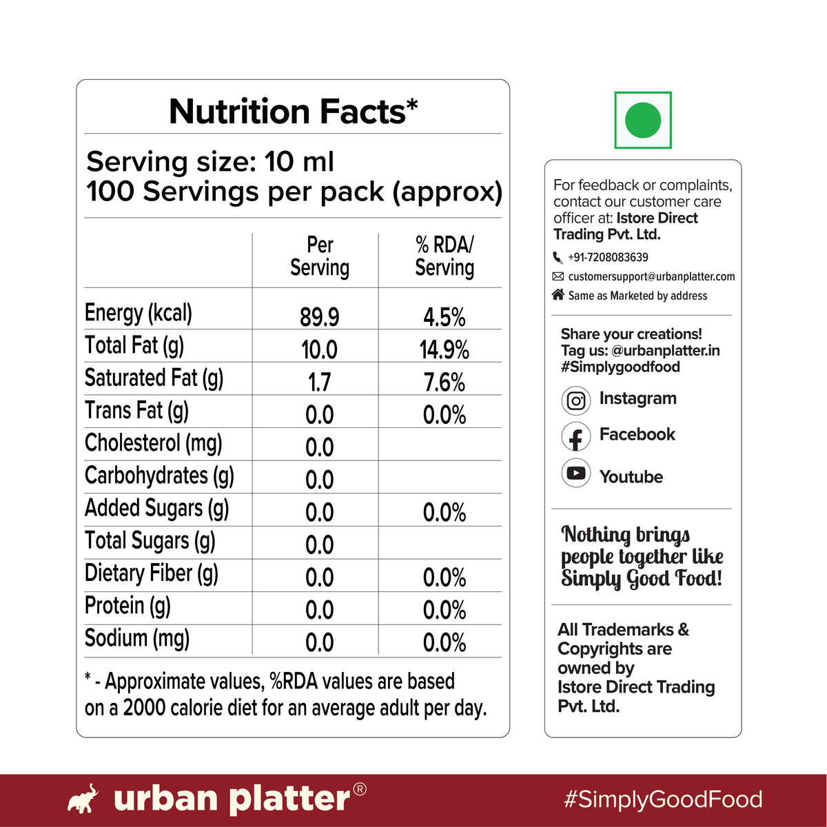 Sesame Oil, 1L (Traditional Cold Pressed Til Oil, Cholesterol & Trans-fat Free, Unrefined)