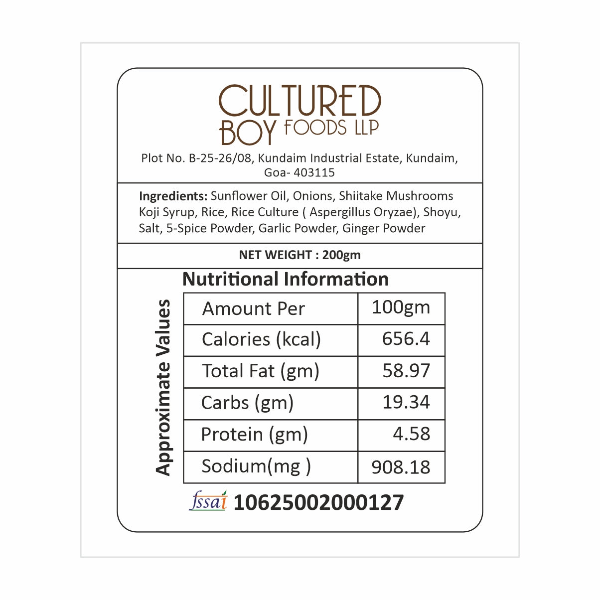 Brown Koji Boy Shiitake Chilli Crisp, 200g (Earthy, Savory, Crispy Heat)