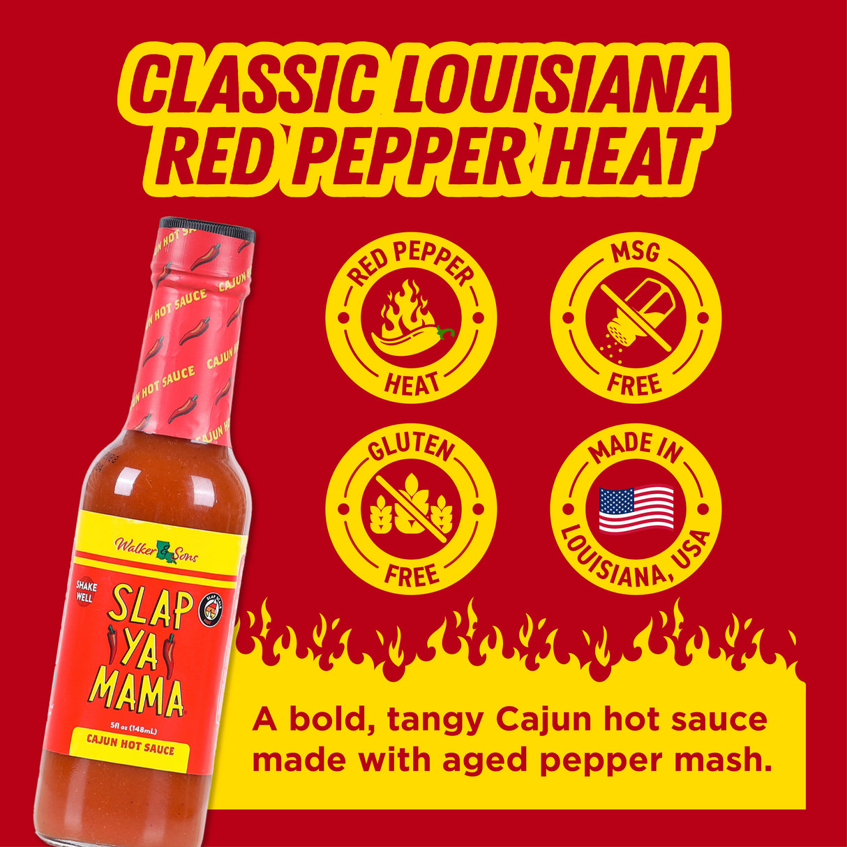 Slap Ya Mama Louisiana Style Cajun Hot Sauce, 148ml (Bold Pepper Flavor for Everyday Cooking | No MSG, Gluten Free)