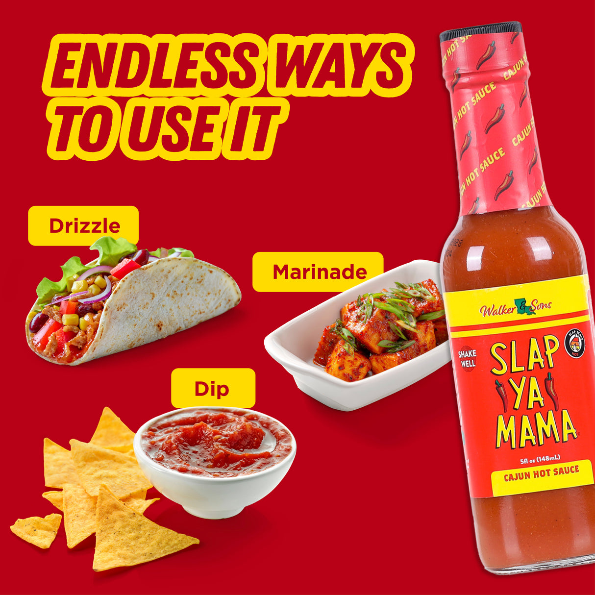 Slap Ya Mama Louisiana Style Cajun Hot Sauce, 148ml (Bold Pepper Flavor for Everyday Cooking | No MSG, Gluten Free)