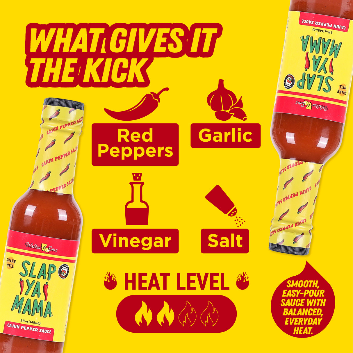 Slap Ya Mama Louisiana Style Cajun Pepper Sauce, 148ml (Bold Pepper Flavor for Everyday Cooking | No MSG, Gluten Free)