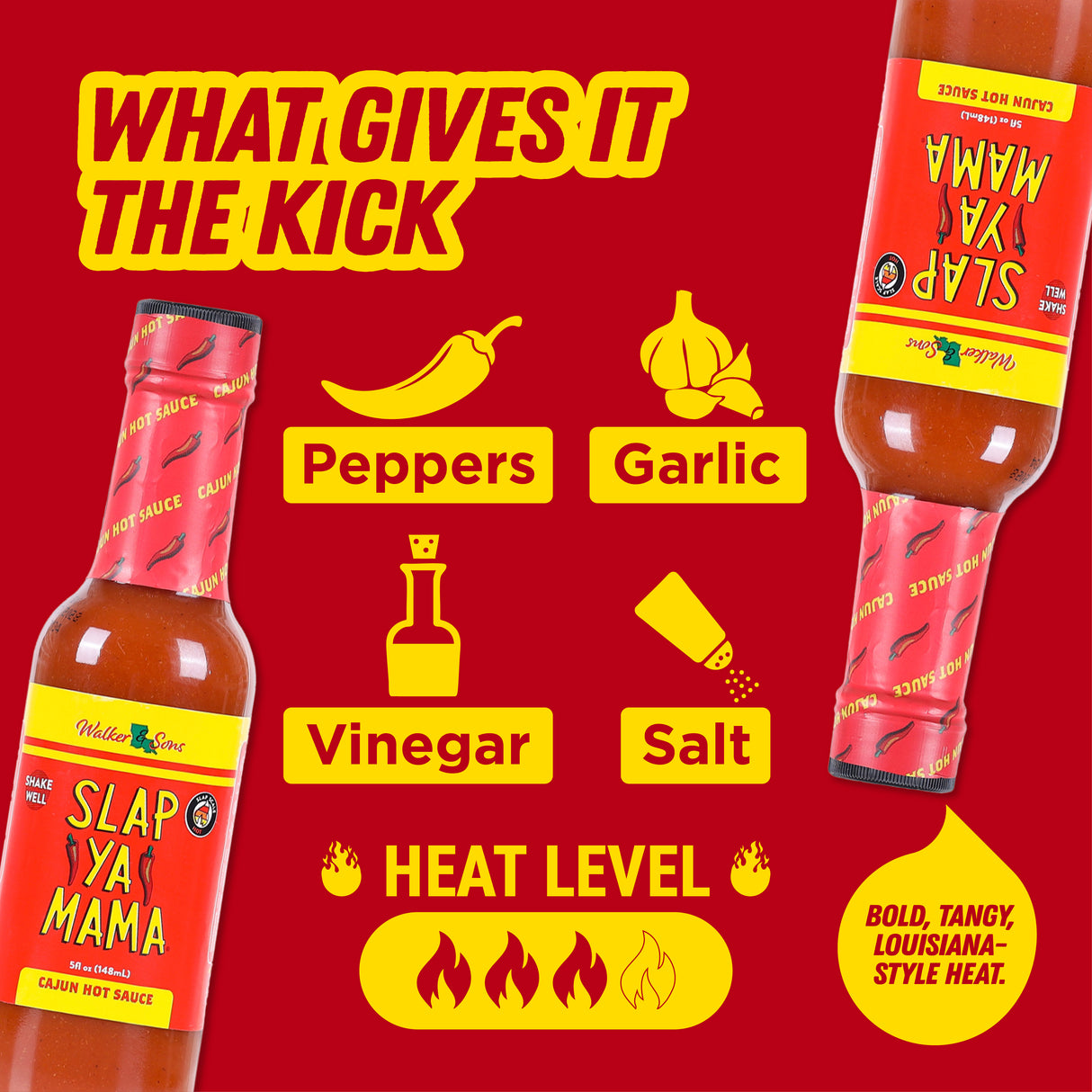 Slap Ya Mama Louisiana Style Cajun Hot Sauce, 148ml (Bold Pepper Flavor for Everyday Cooking | No MSG, Gluten Free)