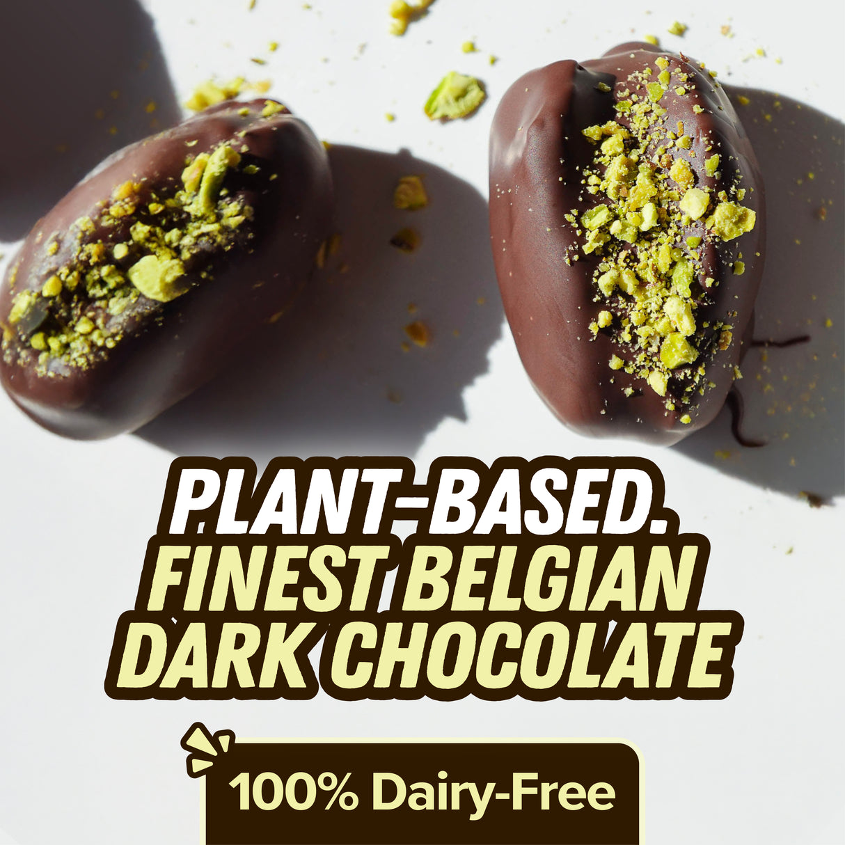 Urban Platter Stuffed Dates - Pistachio Kunafa Delight (Dark Chocolate Coated | Filled with Rich Pistachio Butter & Kataifi | Plant-Based | Preservative-Free | Box of 9 Gourmet Dates)