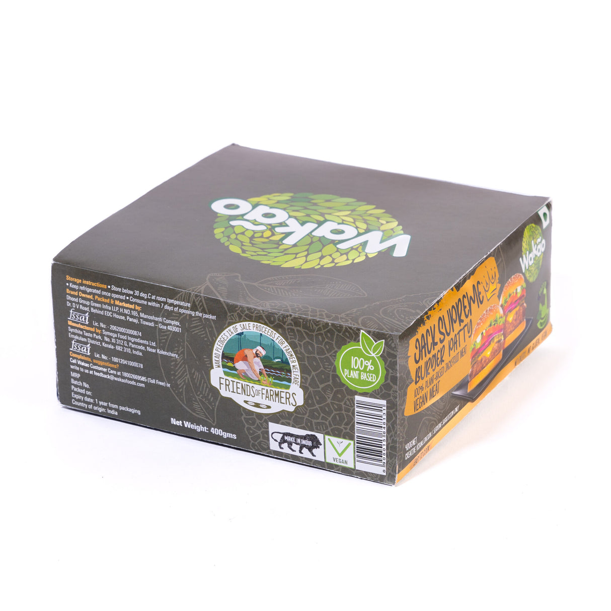 Wakao Jack Supreme Burger Patty, 320g (80g x 4pcs, Plant based, Ready to cook)