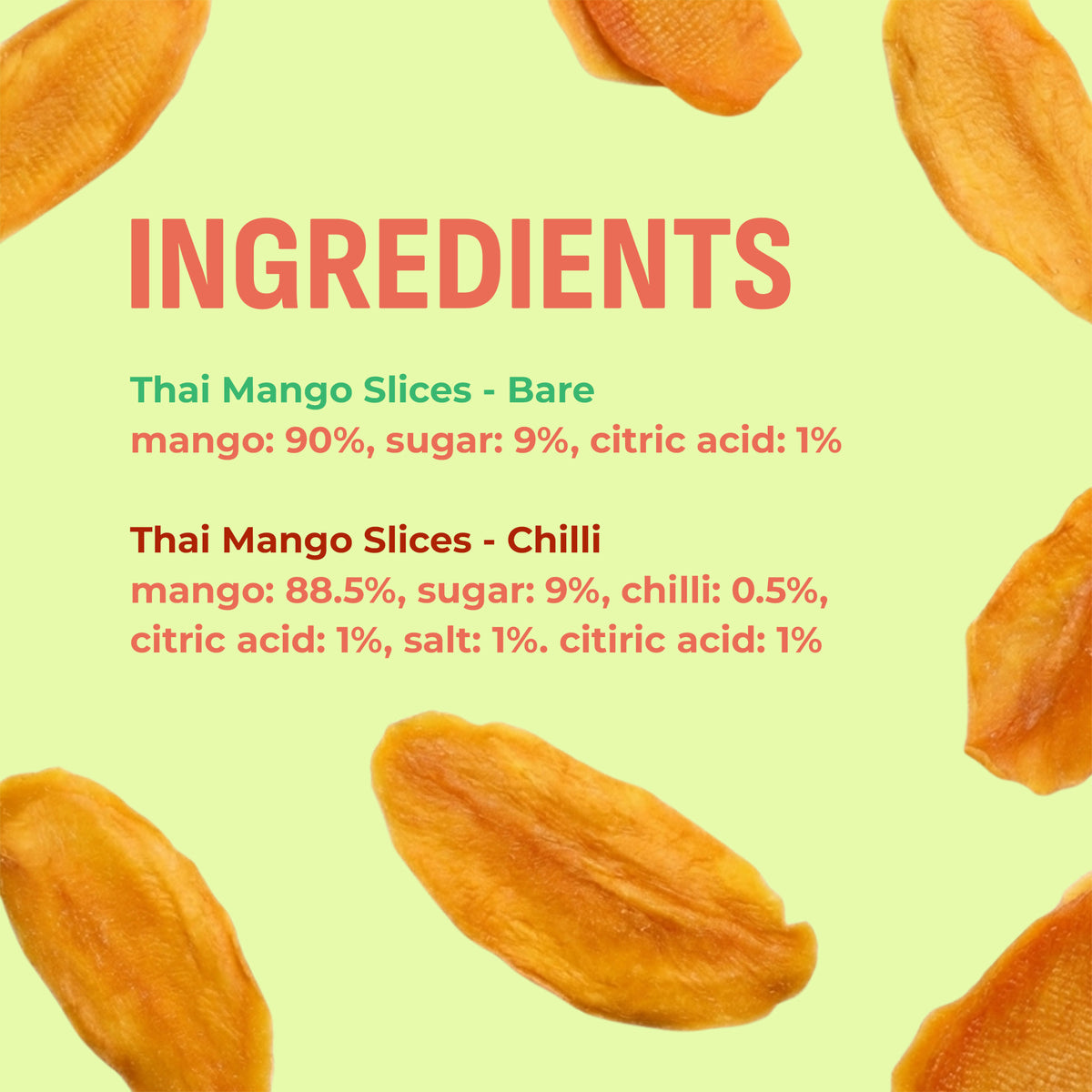 Assorted Thai Mango Slices Combo Pack, 60g x 2 (Bare And Chilli | Gluten Free, Sun Dried Mango Slices, Tasty Snack | Imported From Thailand | Source Of Fiber, Rich In Vitamins And Antioxidants)