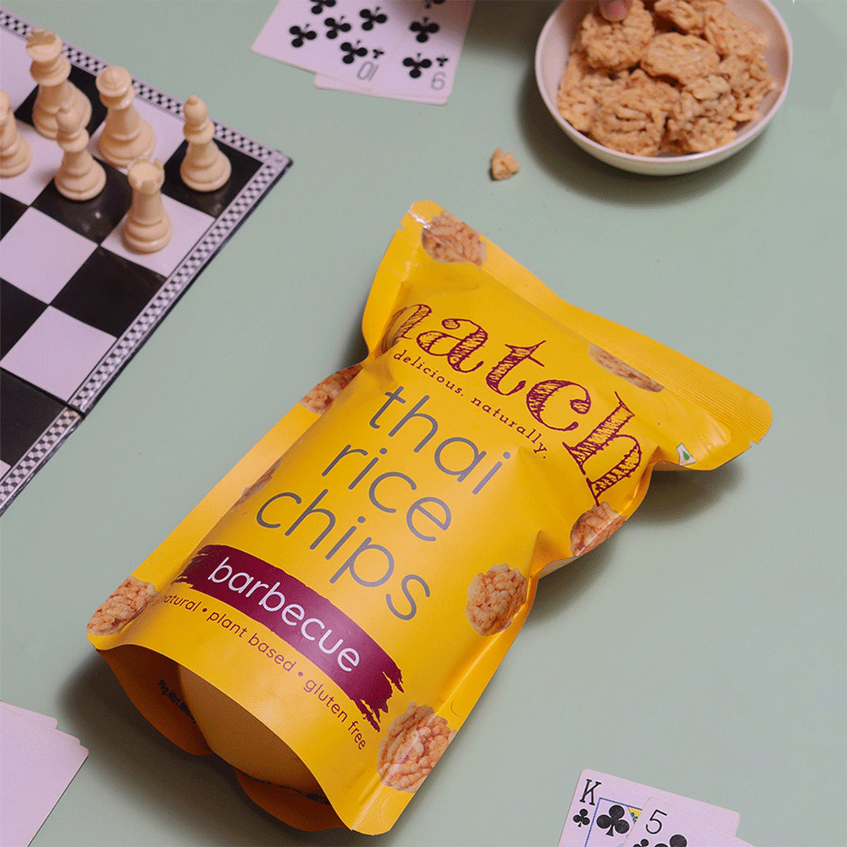 Barbecue Thai Rice Chips, 100g (No Palm Oil, Tasty Snacks | Imported From Thailand)