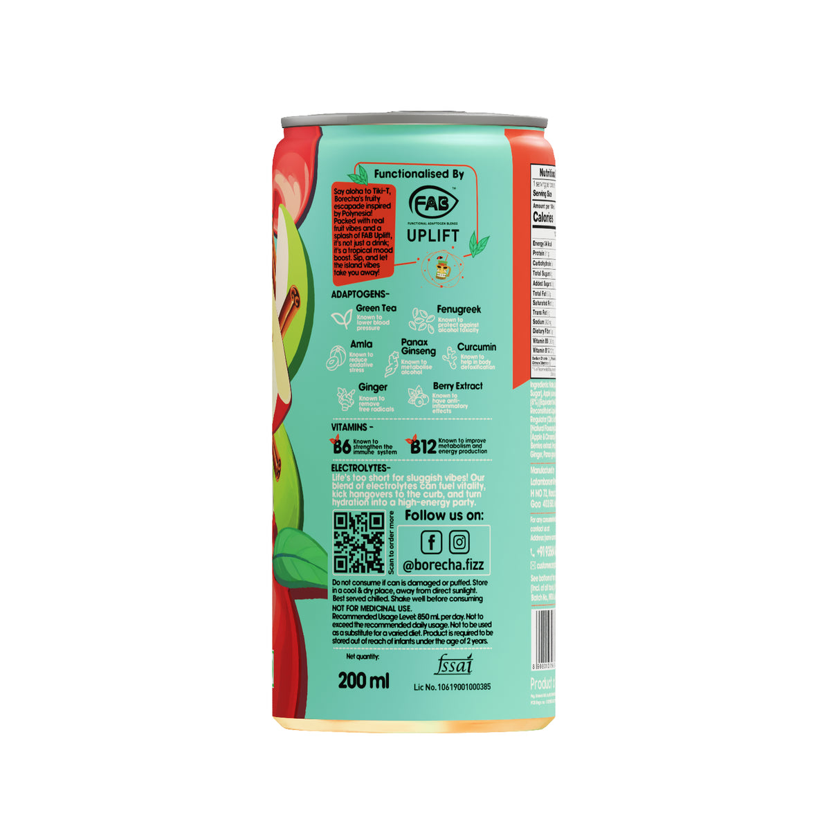 Borécha Tiki-T Apple Cinnabomb Juicy Cocktail, 200ml