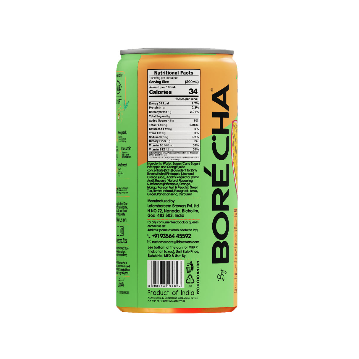 Borécha Tiki-T Tropical Sunrise Juicy Cocktail, 200ml