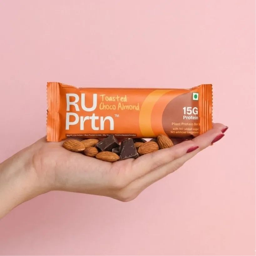 RU Prtn Toasted Choco Almond Protein Bars,15g (Pack of 6, High Fiber, No Added Sugar, Nutty Snack)