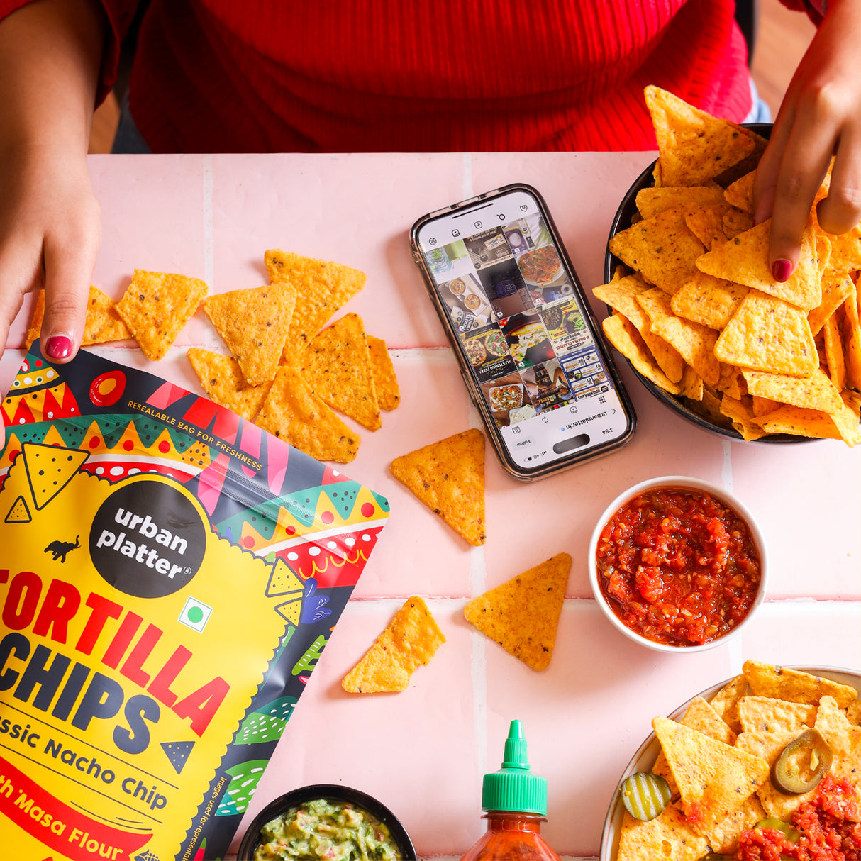 Urban Platter Tortilla Chips, 250g (Made with Masa Flour | Palm Oil Free | Gluten Free | Lightly Salted Nacho Chips)