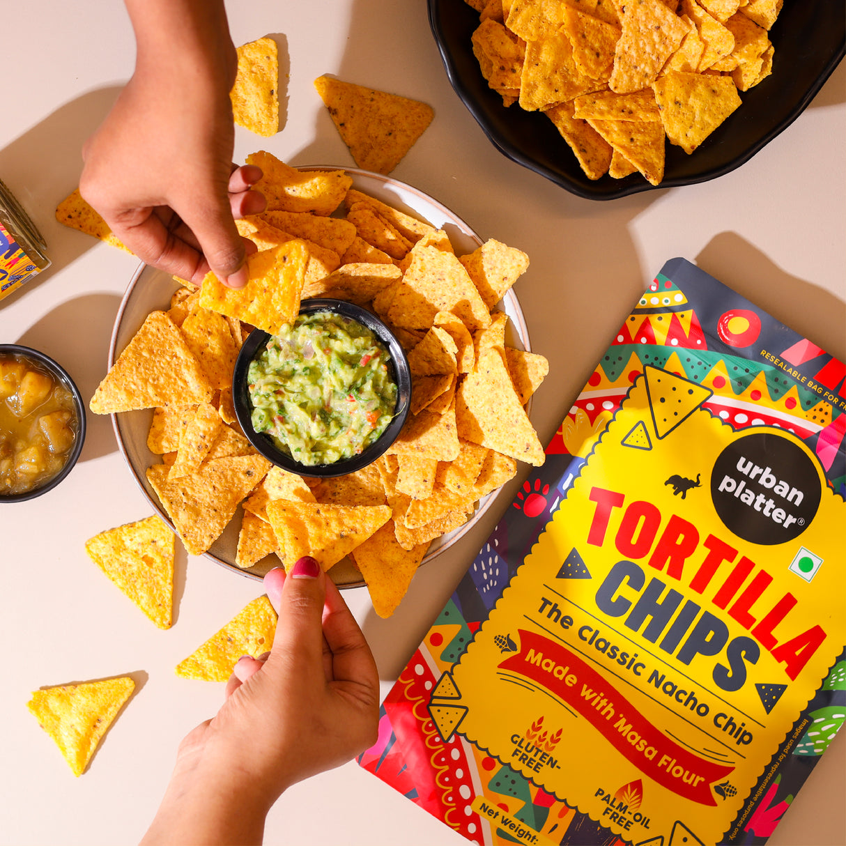 Urban Platter Tortilla Chips, 250g (Made with Masa Flour | Palm Oil Free | Gluten Free | Lightly Salted Nacho Chips)