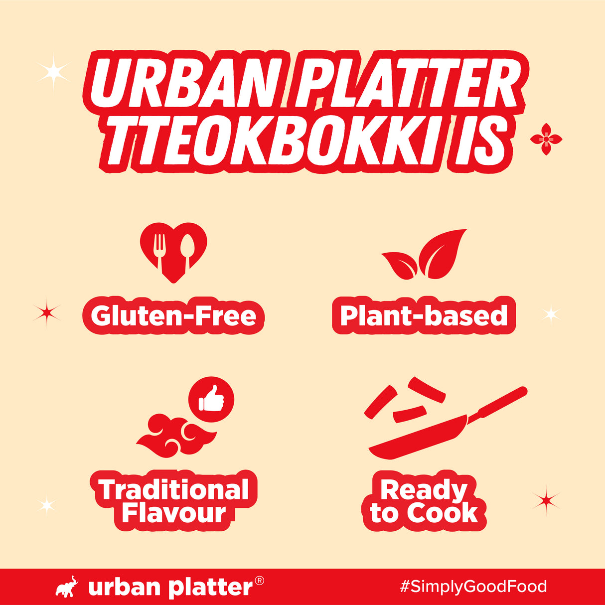 Urban Platter Classic Korean Tteokbokki Rice Cakes, 400g (200g x 2N | Soft & Chewy Garaetteok | Ready to Cook K-Drama Food | No Preservatives) - product image 6